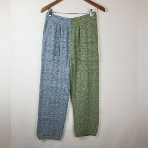 Free People Beach Knit Split Color Block Two Tone Knit Pull On Pant Medium
